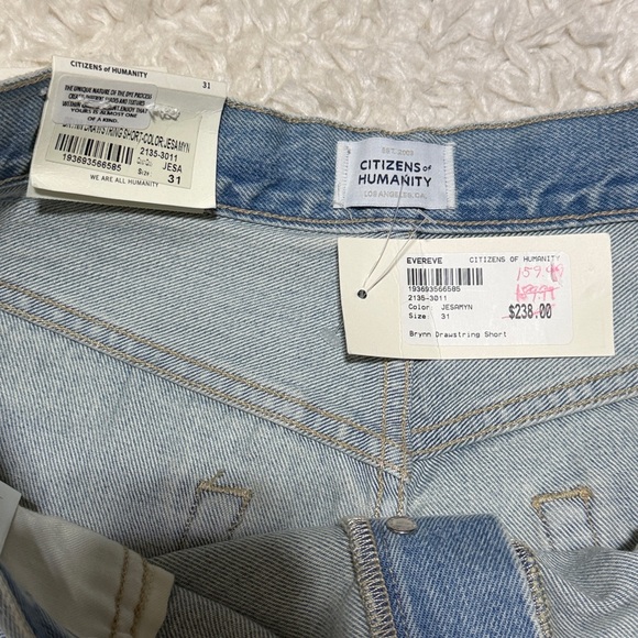 NWT Citizens of Humanity Brynn Drawstring Jean Shorts Jesamyn 31 5.5” inseam - Picture 4 of 10
